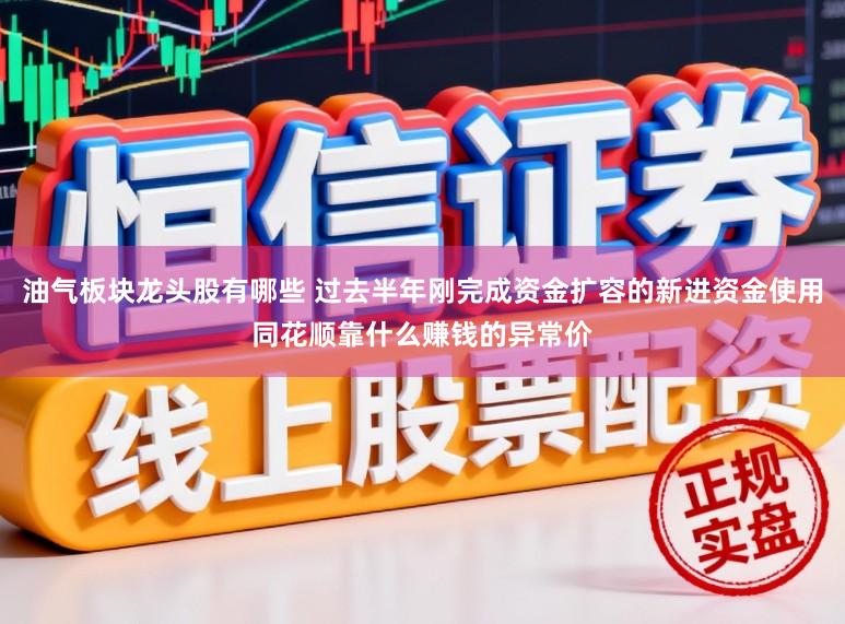 油气板块龙头股有哪些 过去半年刚完成资金扩容的新进资金使用同花顺靠什么赚钱的异常价
